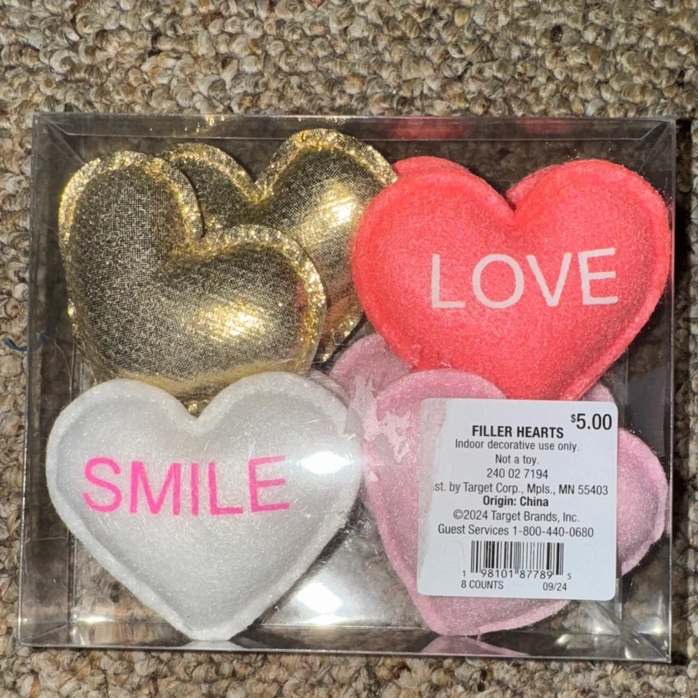 Target Gold, Pink, White Heart Decorations